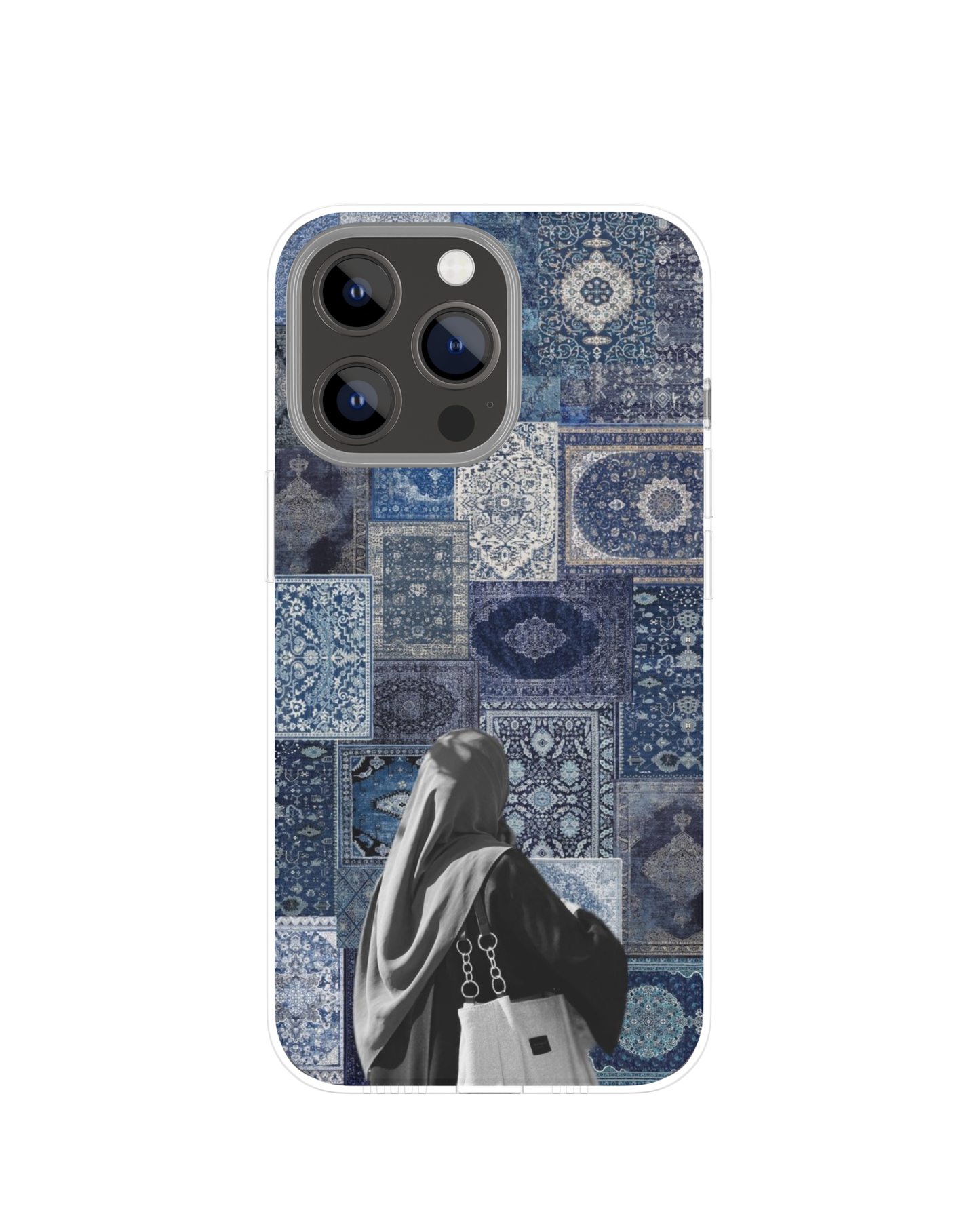 Blue Arabic Pattern Themed Phone Case