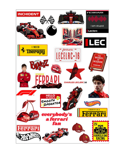 Formula 1 Themed Sticker Sheets